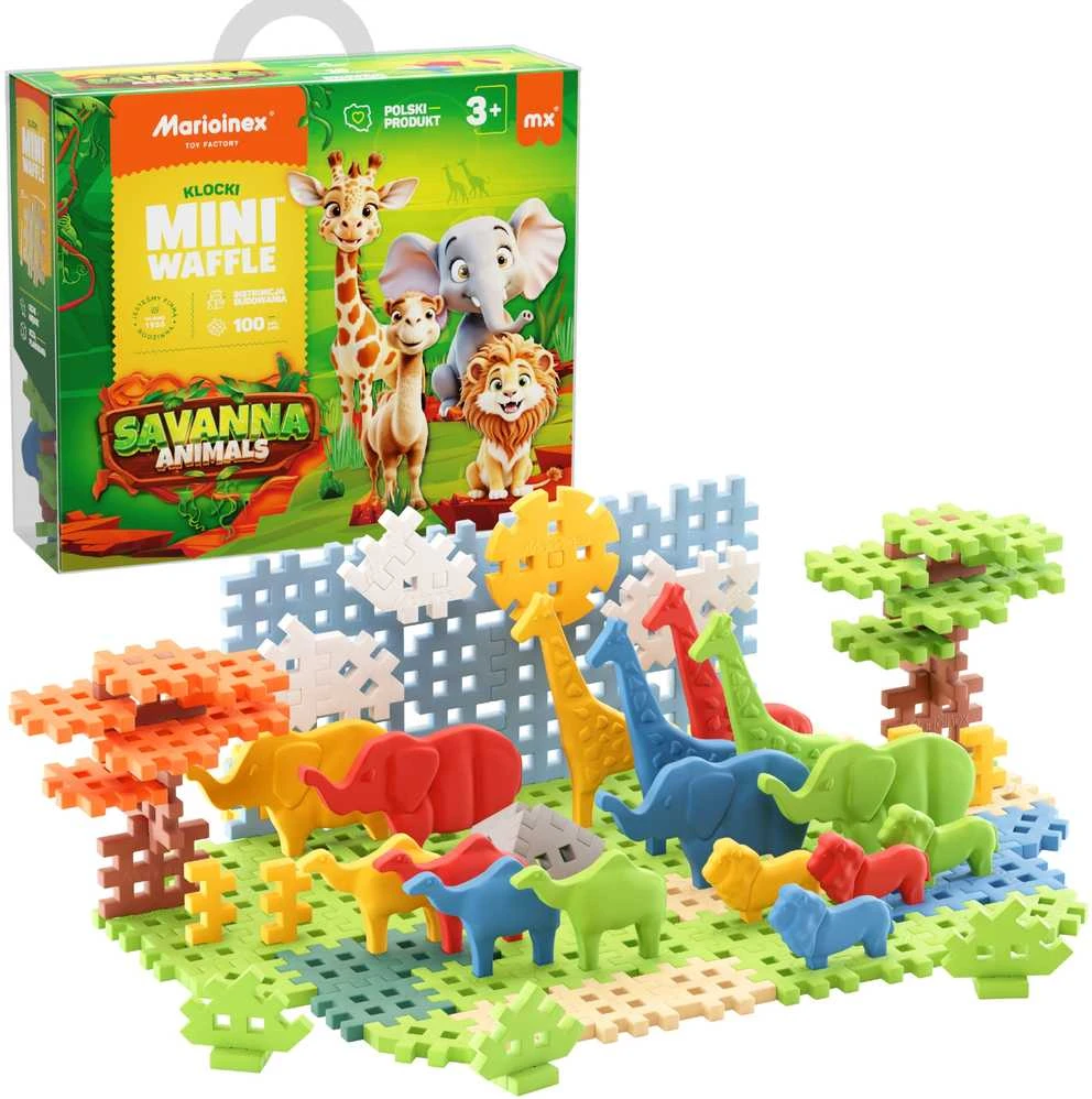 Nezatříděno Marioinex Mini vaflių kaladėlės - savanos gyvūnai, 100 vnt.
