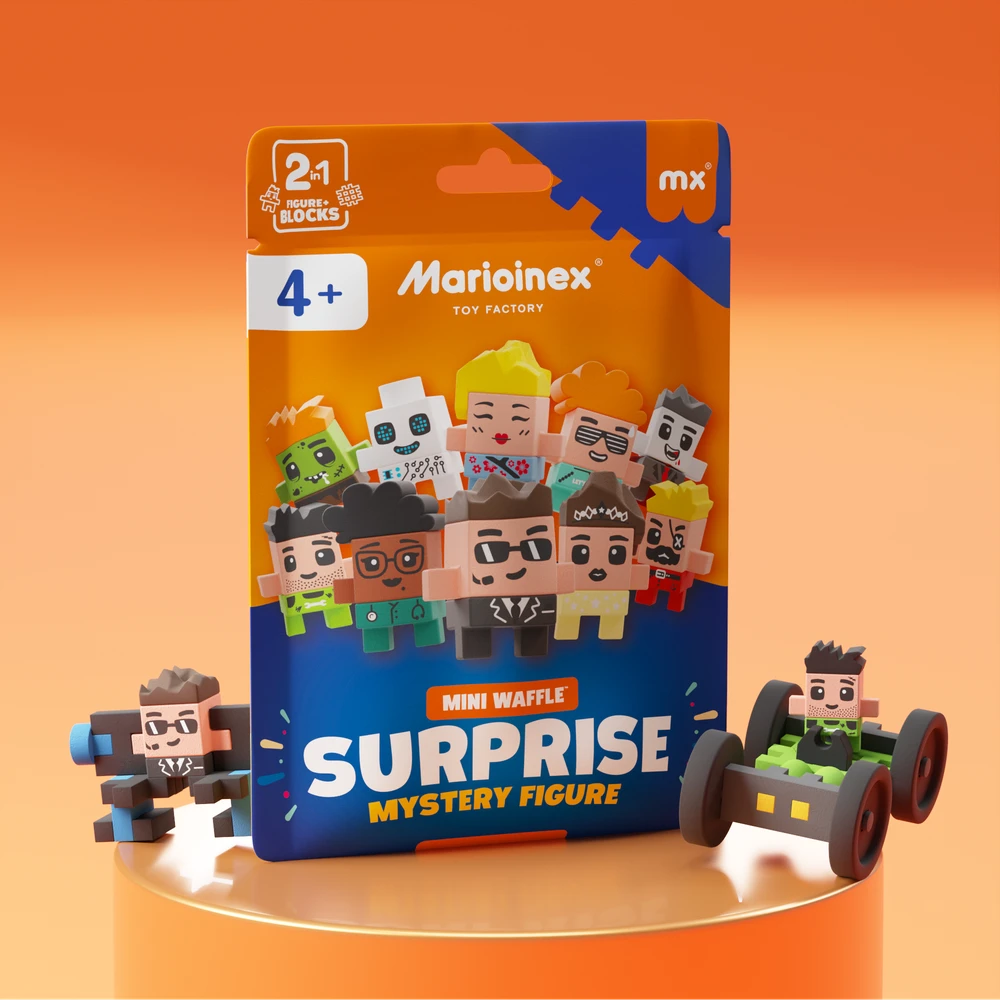 Marioinex Mini Waffle Surprise 2in1 paketėlis figūrėlių kaladėlės ZA5040
