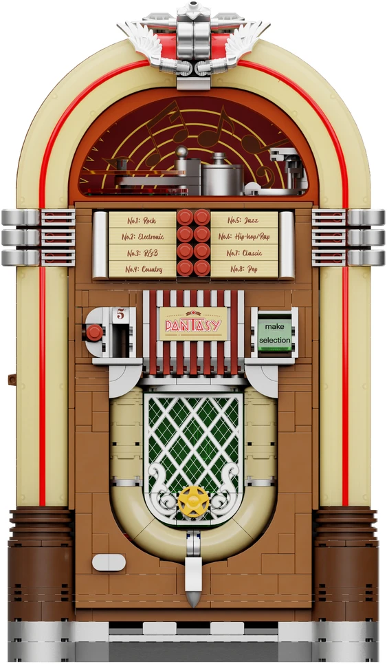 Konstruktoriaus kaladėlės Pantasy Interaktyvus muzikos grotuvas Jukebox iš kaladėlių 1273 elementai