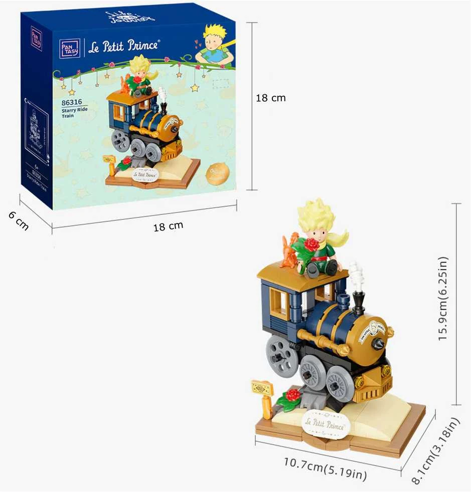 Pantasy statybiniai blokai Mažojo princo kelionės į kosmosą traukinys 205 dalys