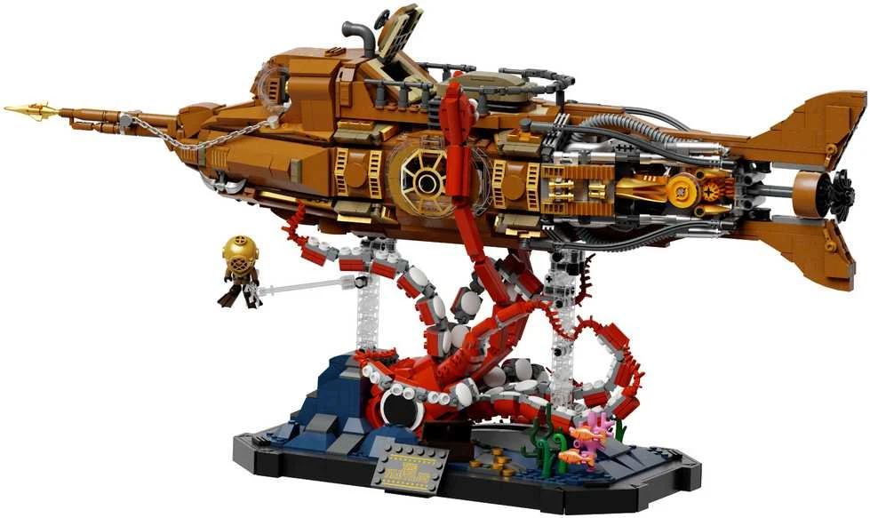 „Pantasy“ konstruktoriaus kaladėlės „Steampunk Nautilus“ povandeninis laivas, 2552 detalės