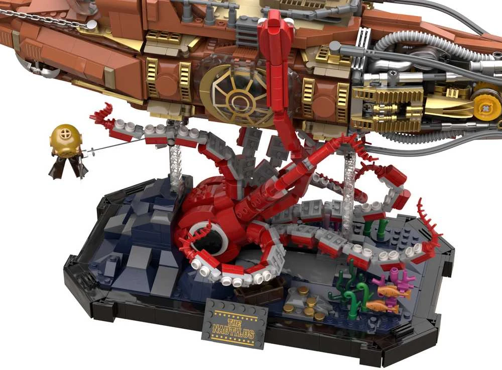 „Pantasy“ konstruktoriaus kaladėlės „Steampunk Nautilus“ povandeninis laivas, 2552 detalės