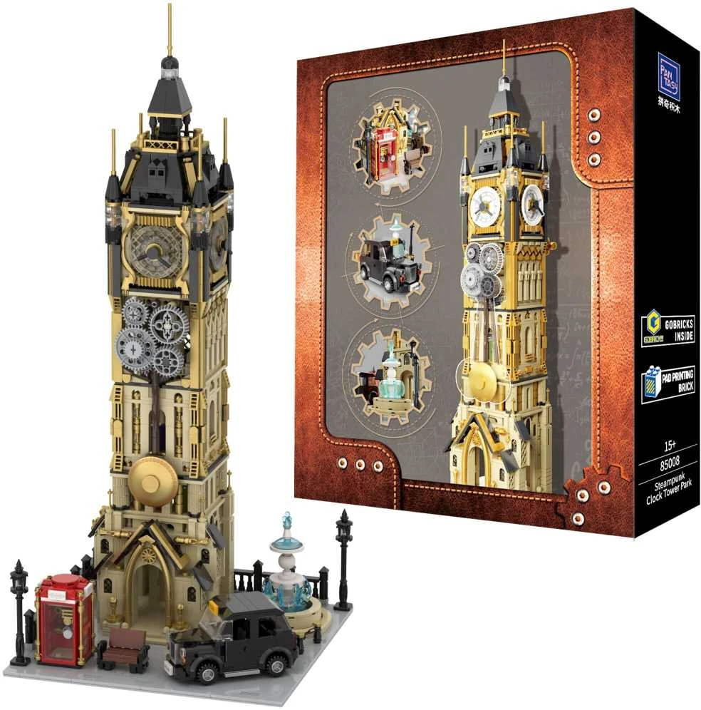 Pantasy Steampunk Clock Tower Big Ben statybiniai blokai 2424 vnt