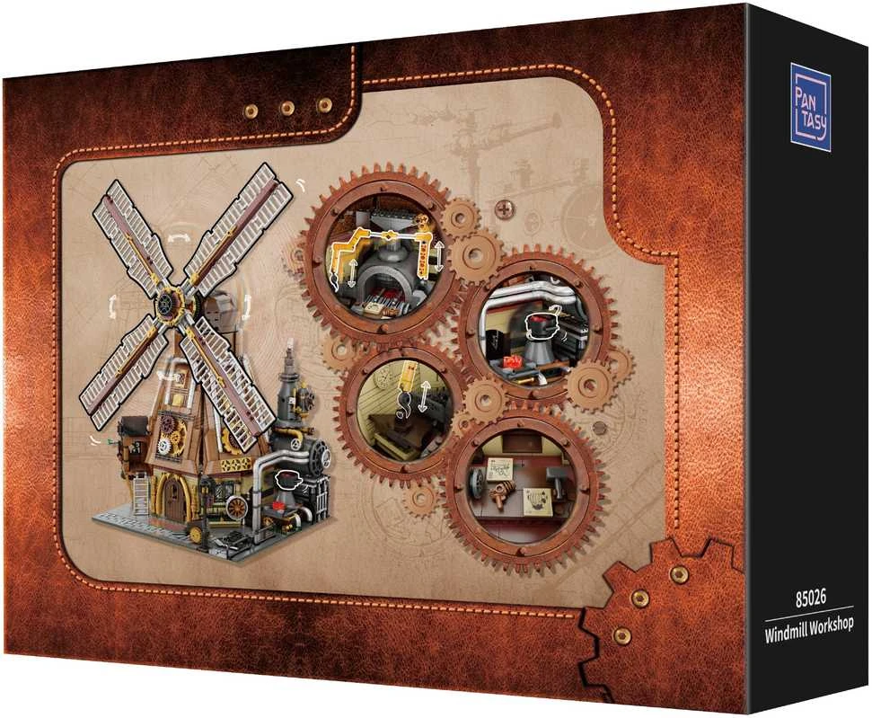 „Pantasy Steampunk“ vėjo malūno dirbtuvės, 2450 detalių