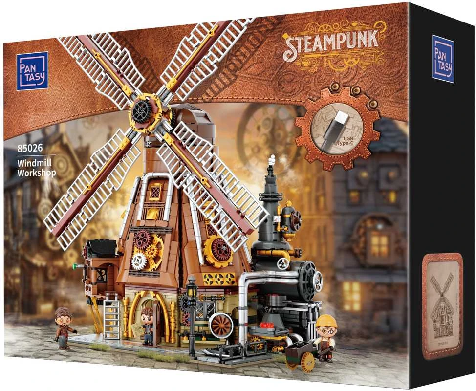 „Pantasy Steampunk“ vėjo malūno dirbtuvės, 2450 detalių