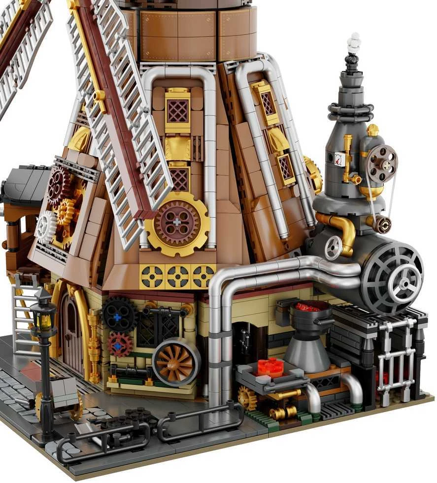 „Pantasy Steampunk“ vėjo malūno dirbtuvės, 2450 detalių