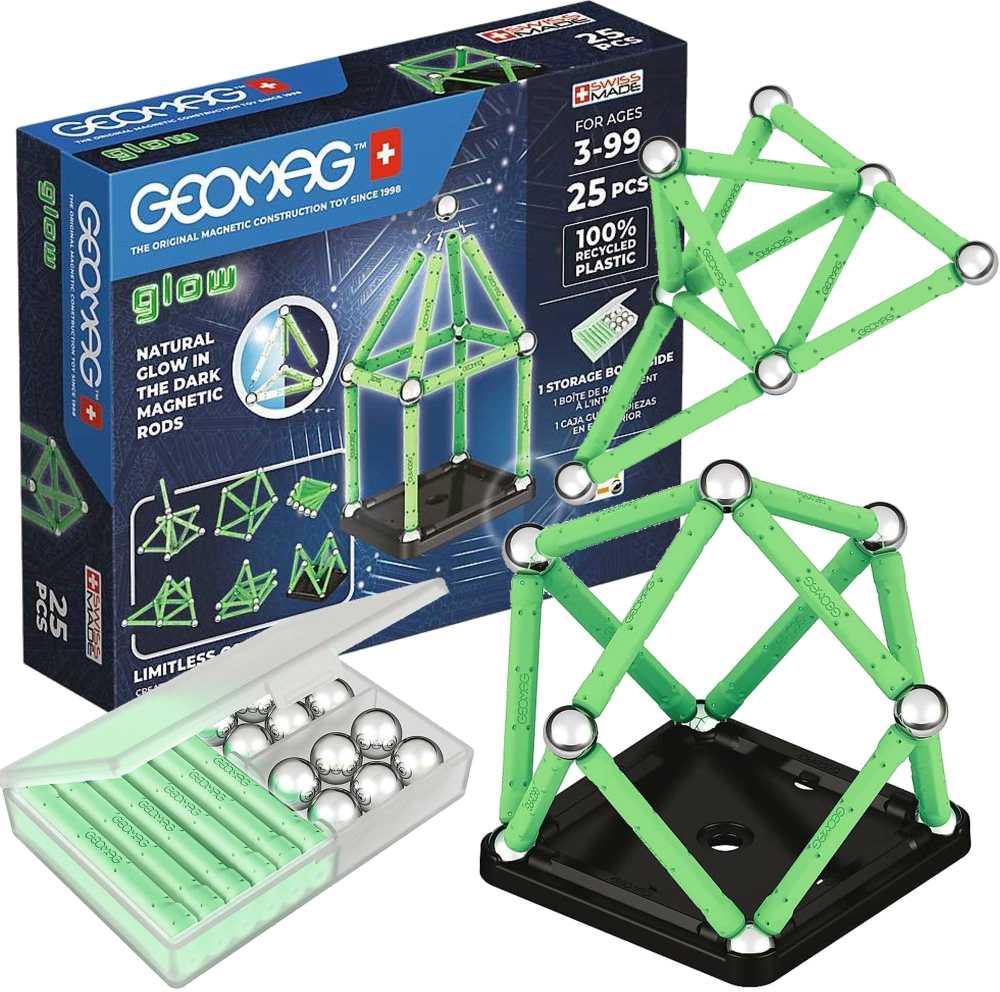 Šviečiantys perdirbti magnetiniai blokeliai 25 vnt GEOMAG GEO-328