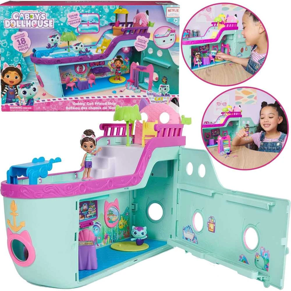 Gabi Cat House didelis rinkinys Laivas su baseino lėle ir undinėlės figūrėle + 18 aksesuarų
