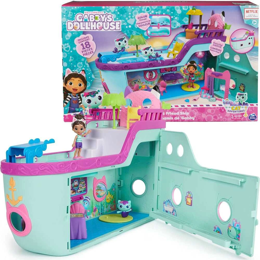 Gabi Cat House didelis rinkinys Laivas su baseino lėle ir undinėlės figūrėle + 18 aksesuarų