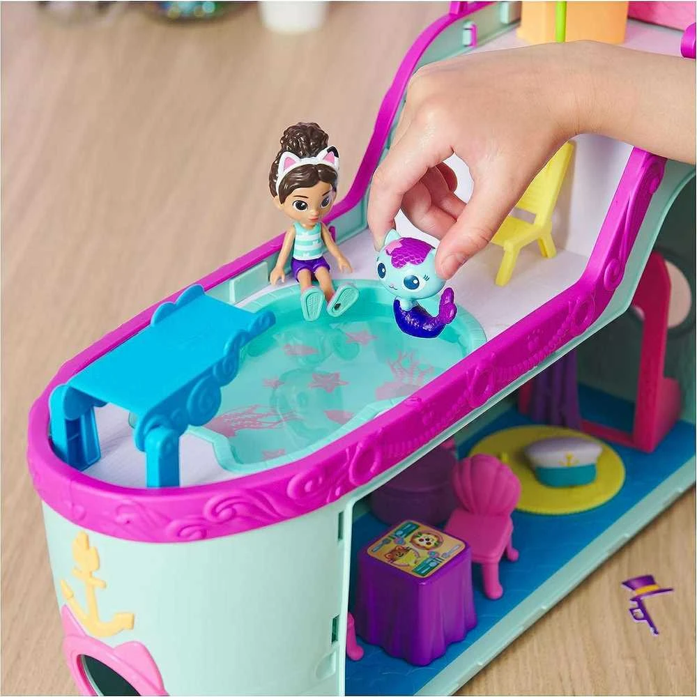 Gabi Cat House didelis rinkinys Laivas su baseino lėle ir undinėlės figūrėle + 18 aksesuarų