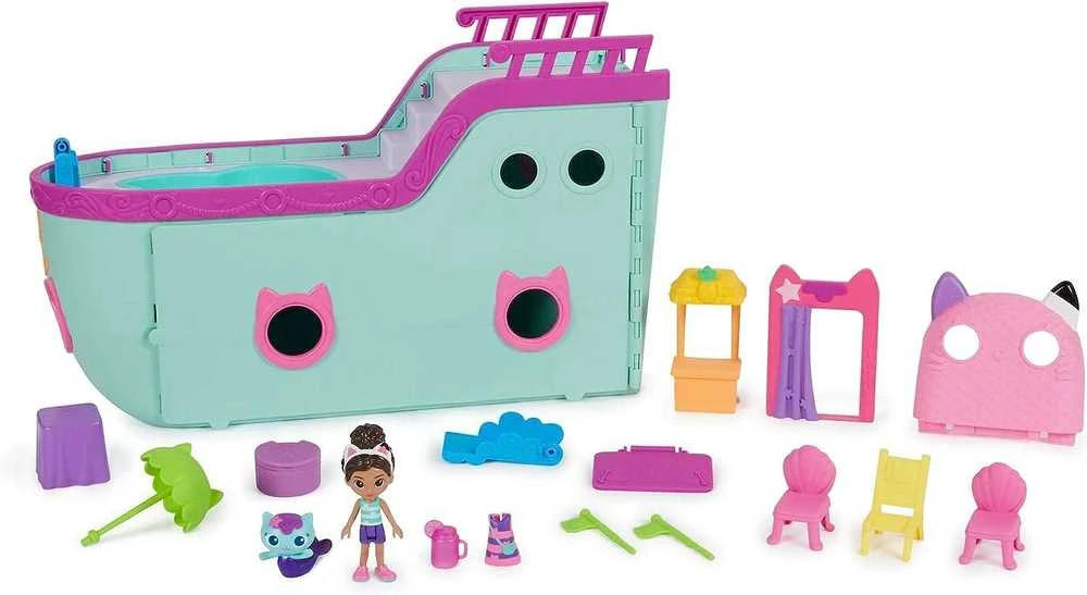 Gabi Cat House didelis rinkinys Laivas su baseino lėle ir undinėlės figūrėle + 18 aksesuarų