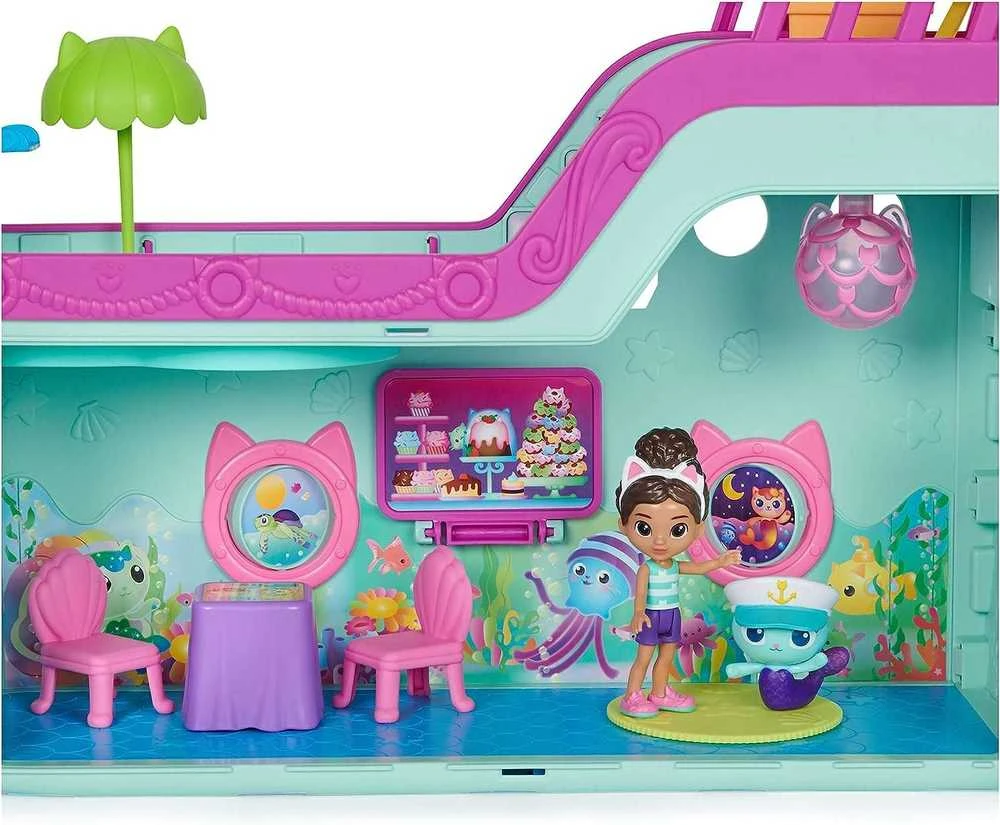 Gabi Cat House didelis rinkinys Laivas su baseino lėle ir undinėlės figūrėle + 18 aksesuarų
