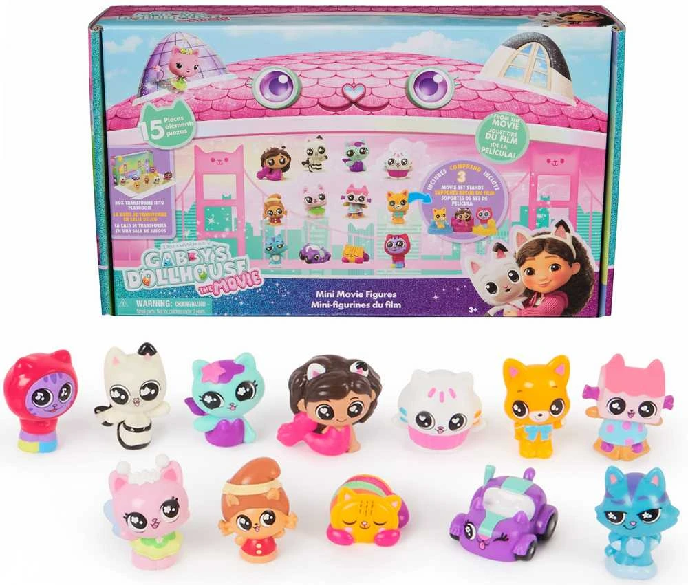 Spin Master Gabby's Dollhouse Movie didelis 12 mini figūrėlių + 3 stovai rinkinys