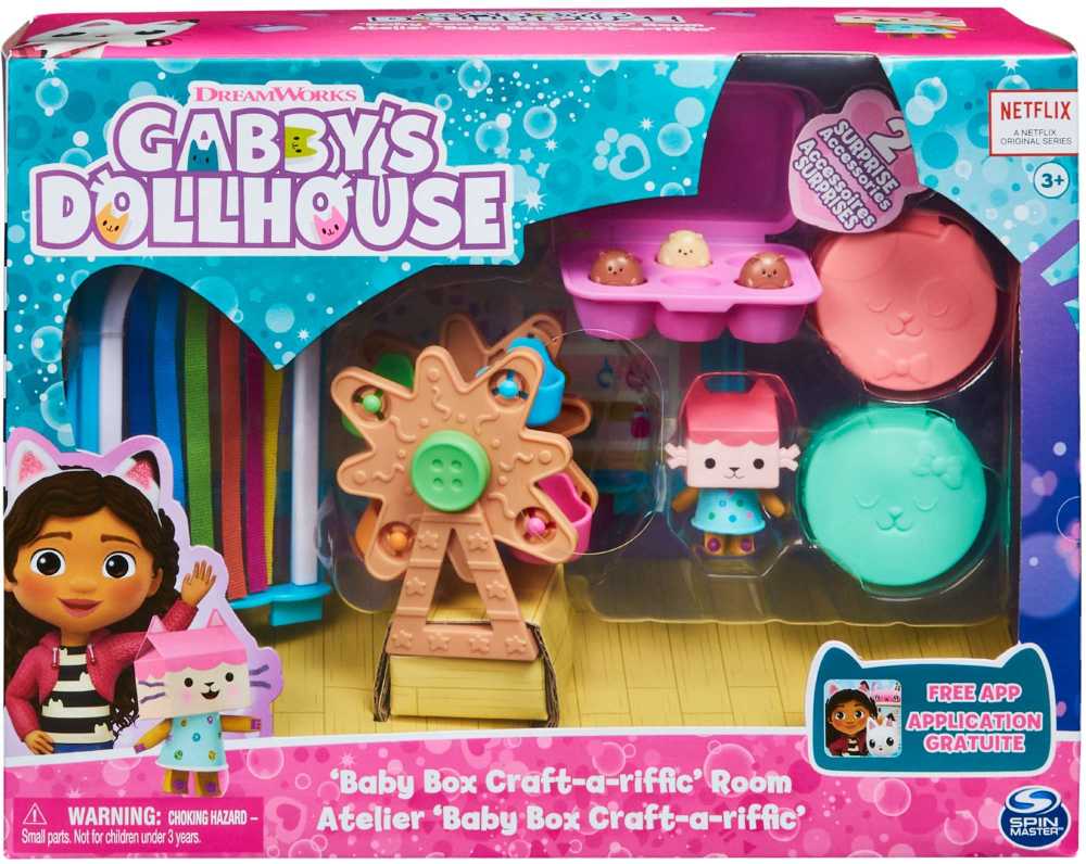 Gabi's Cat House Pokój meniškas namų rinkinys Karuselė figūrėlė Kartoninė dėžutė + priedai ir staigmenos