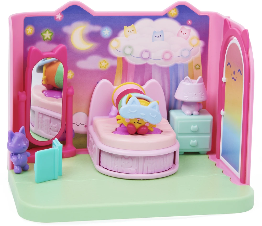 Spin Master Polly Pocket Gabi katės namelis – stebuklingi miegamojo kambariai + katės figūrėlė (GXP-912216)