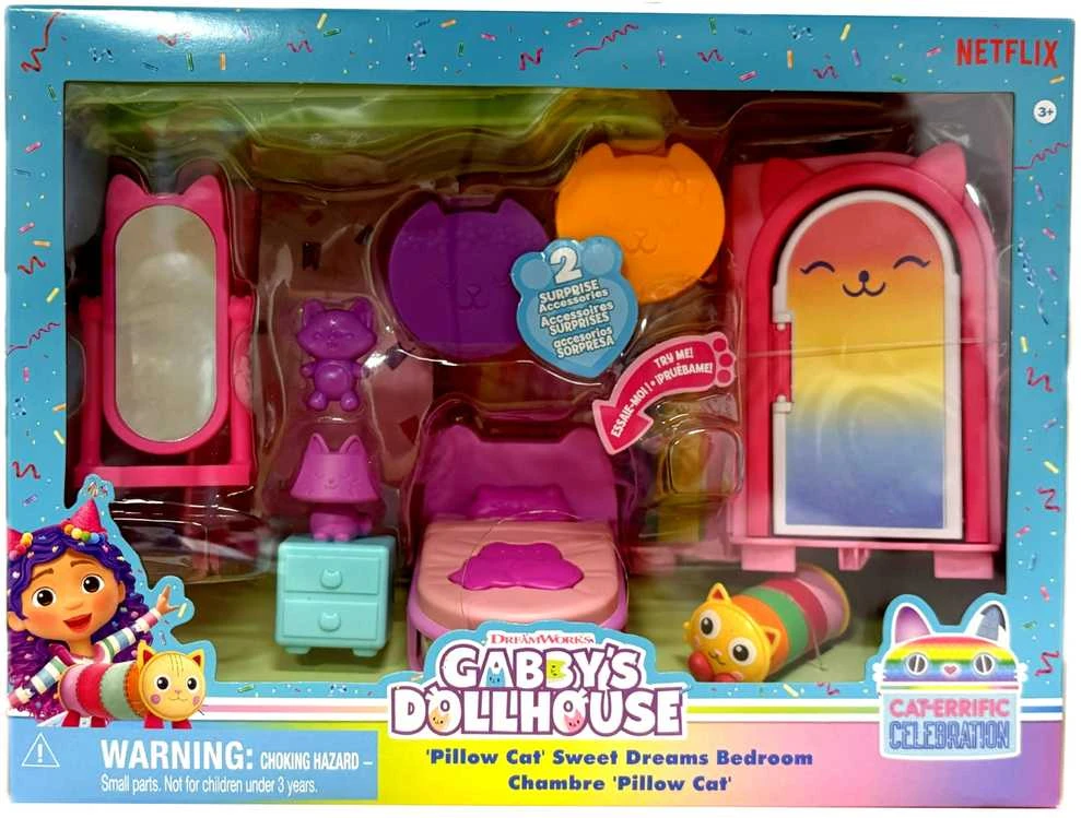 Spin Master Polly Pocket Gabi katės namelis – stebuklingi miegamojo kambariai + katės figūrėlė (GXP-912216)