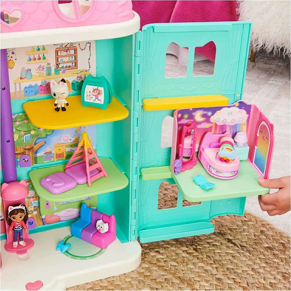Spin Master Polly Pocket Gabi katės namelis – stebuklingi miegamojo kambariai + katės figūrėlė (GXP-912216)