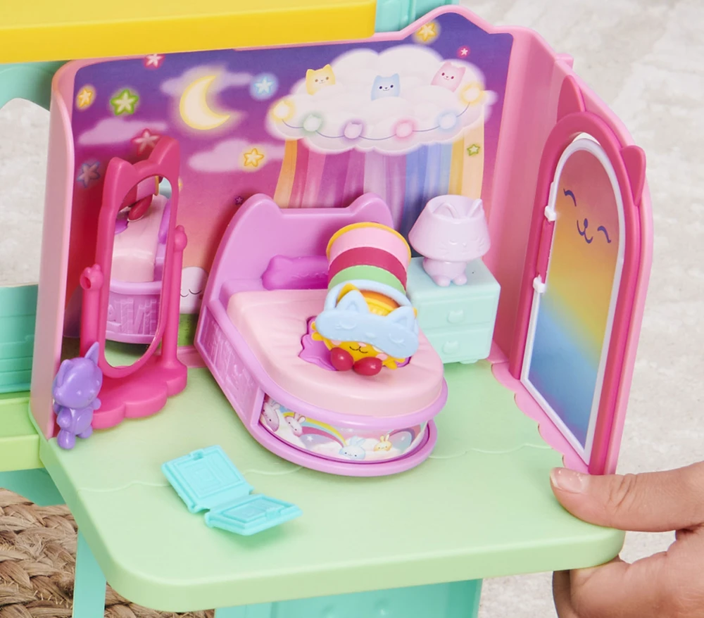 Spin Master Polly Pocket Gabi katės namelis – stebuklingi miegamojo kambariai + katės figūrėlė (GXP-912216)