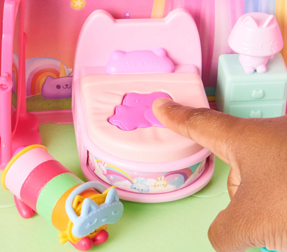 Spin Master Polly Pocket Gabi katės namelis – stebuklingi miegamojo kambariai + katės figūrėlė (GXP-912216)