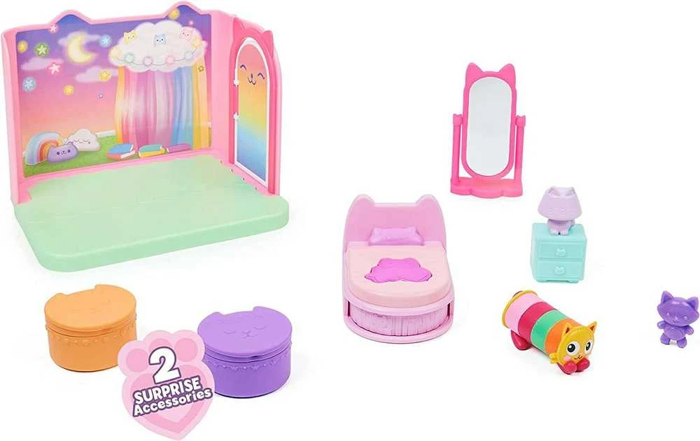 Spin Master Polly Pocket Gabi katės namelis – stebuklingi miegamojo kambariai + katės figūrėlė (GXP-912216)