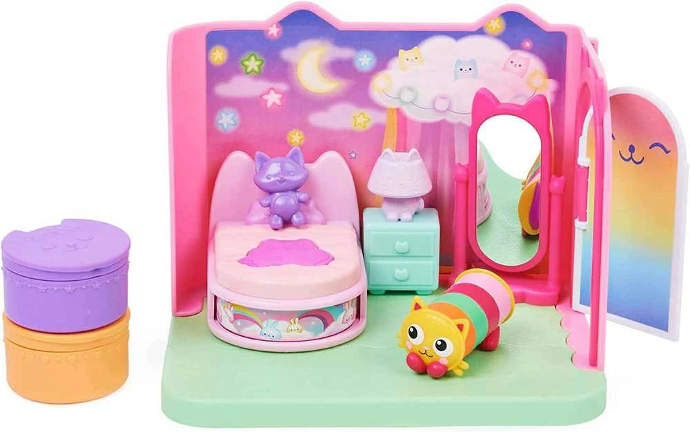 Spin Master Polly Pocket Gabi katės namelis – stebuklingi miegamojo kambariai + katės figūrėlė (GXP-912216)