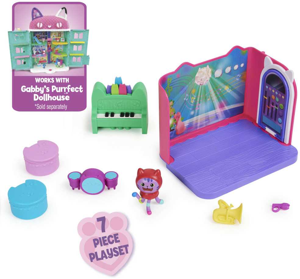 Gabby's Dollhouse Cat House Pokój namams DJ muzikos rinkinys Catnip Catnip Gabby's Dollhouse