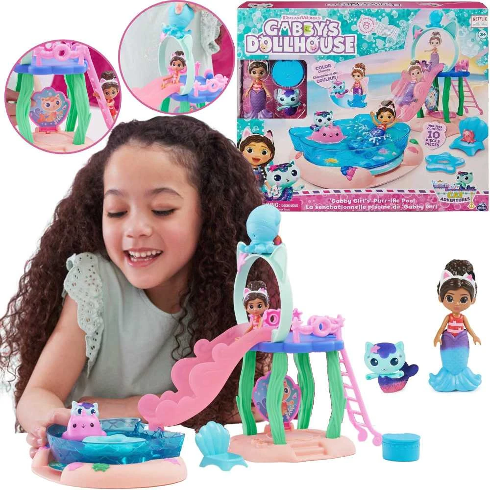 Spin Master Gabby's Dollhouse „Gabi's Cat House Pool Fun“ figūrėlių rinkinys 6067878 WB3