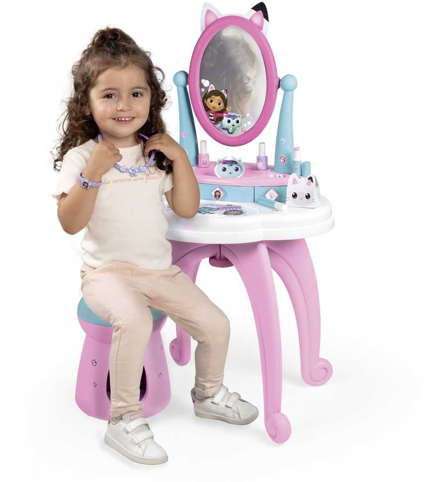 Smoby Vaikiška kosmetikos staliukas su veidrodžiu Gabi 2in1