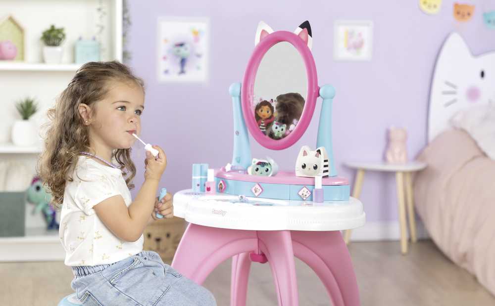 Smoby Vaikiška kosmetikos staliukas su veidrodžiu Gabi 2in1