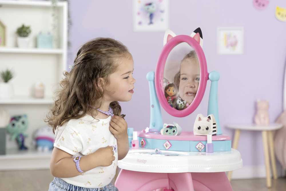 Smoby Vaikiška kosmetikos staliukas su veidrodžiu Gabi 2in1