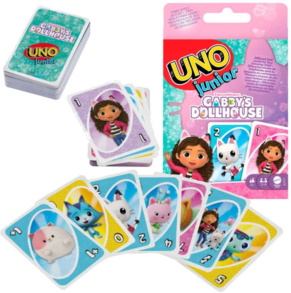 Mattel Vaikų kortų žaidimas UNO Junior Katinėlio namelis Gabi