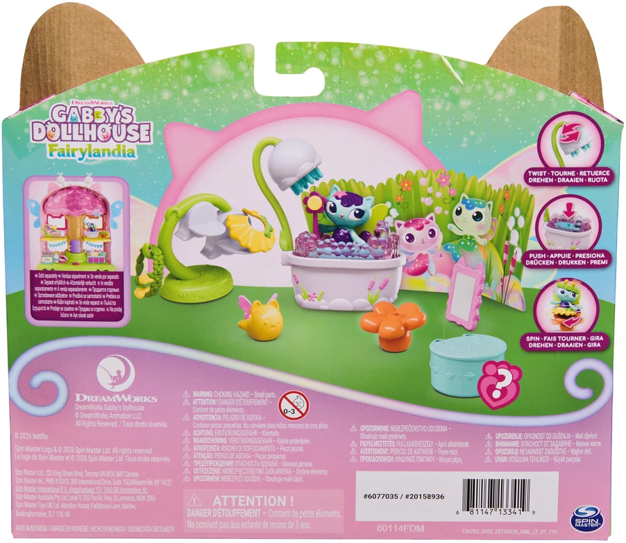 „Spin Master“ „SPIN GABY“ „Fairyland“ undinėlės vonios kambarys, 6077035