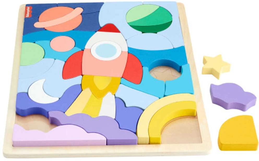 Mattel Fisher - price medinė dėlionė raketa