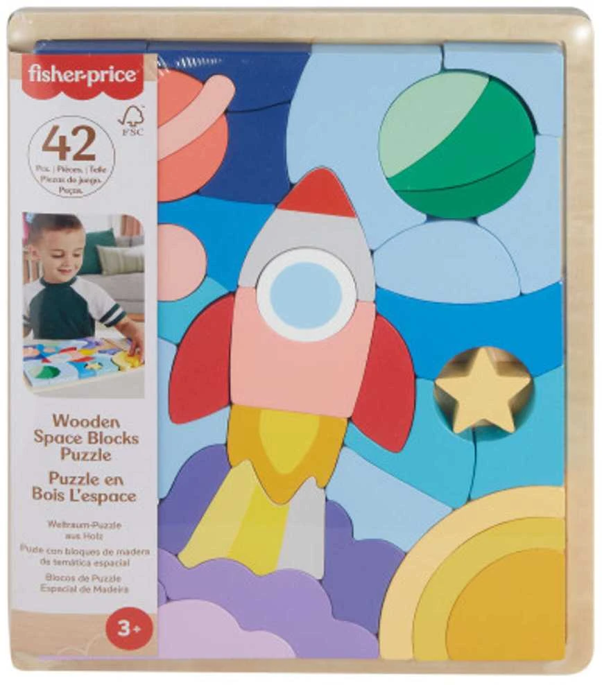 Mattel Fisher - price medinė dėlionė raketa