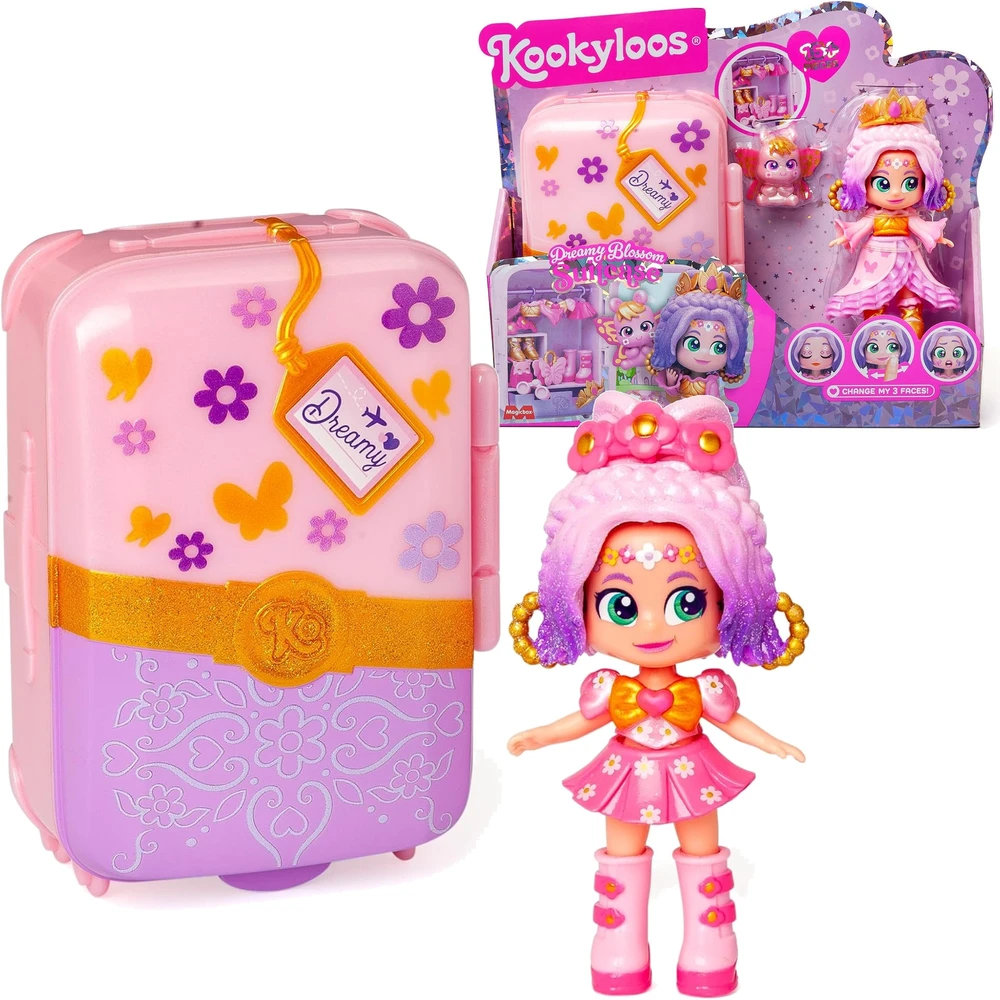 ORBICO Kookyloos Dreamy Blossom lagaminas Figūrėlė Kolekcjonerska su lagaminas - spinta ir aksesuarai
