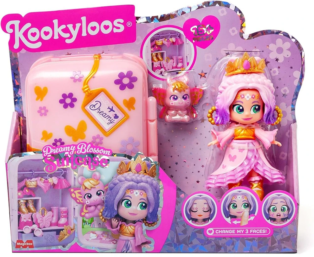 ORBICO Kookyloos Dreamy Blossom lagaminas Figūrėlė Kolekcjonerska su lagaminas - spinta ir aksesuarai