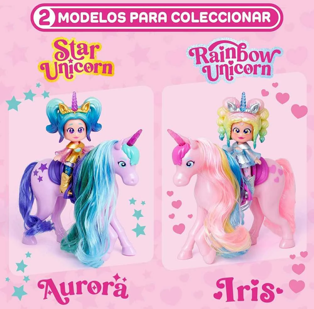 Magic Box KookyLoos Star Aurora lėlė + vienaragis su plaukais + priedai