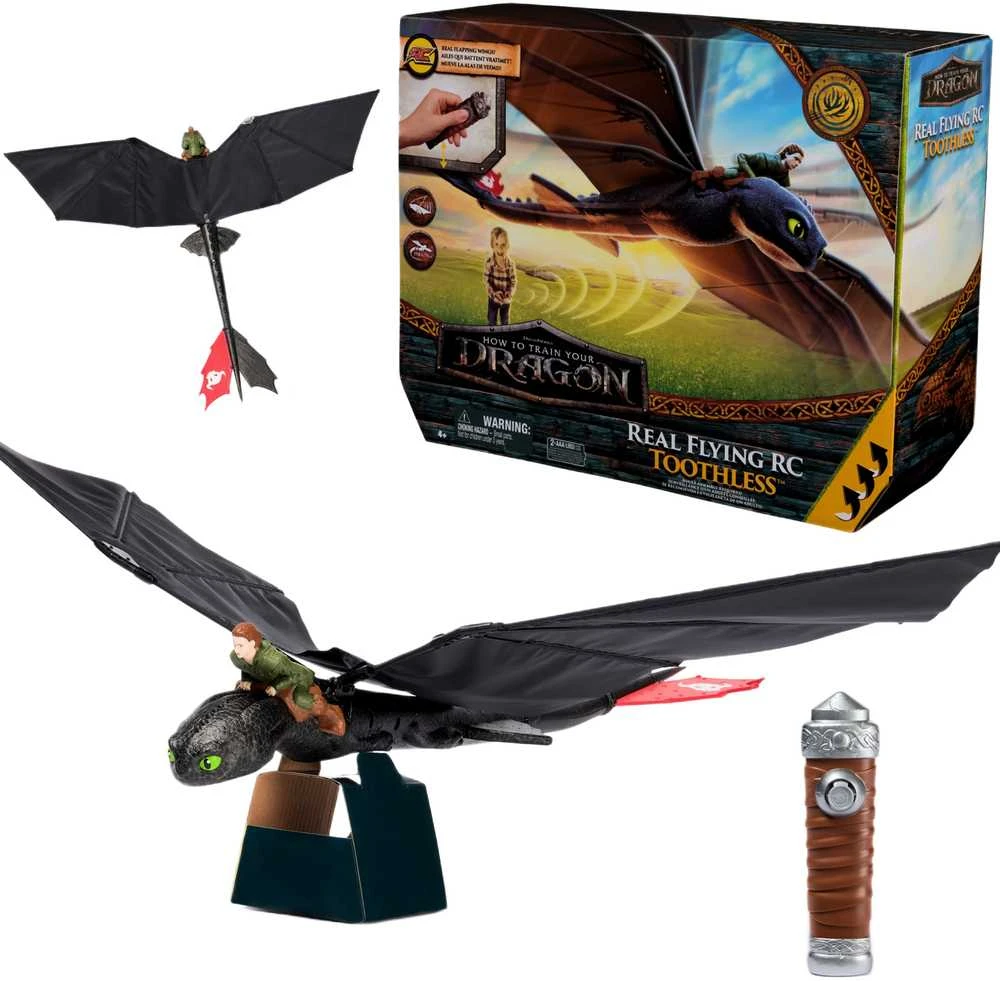 Spin Master Skraidantis bedantis interaktyvus RC figūrėlė Kaip prisijaukinti drakono sparnus 76 cm bedantis