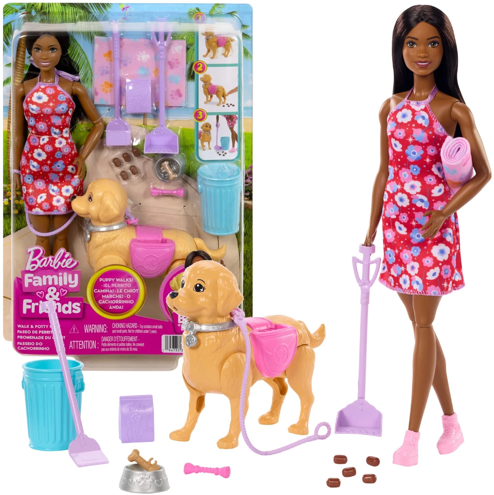Mattel Lėlė Barbie su šuniuku ir šepetėliu