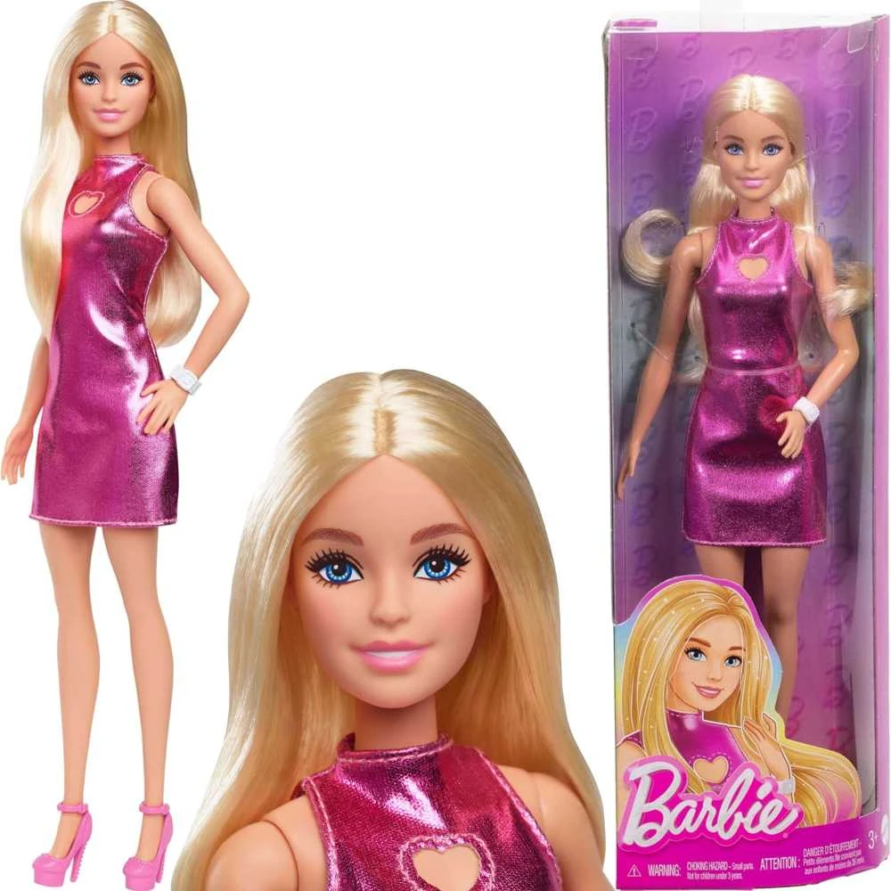 Mattel BARBIE madistė blizgančia rožine suknele (HYT88)