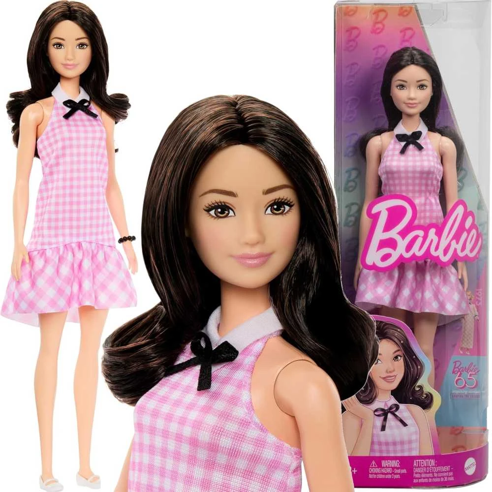 Mattel BARBIE madistė rožine languota suknele (HRH21)