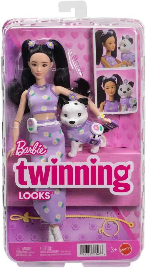 Mattel Lėlė Barbie su šuniuku ir gėlių aksesuarais