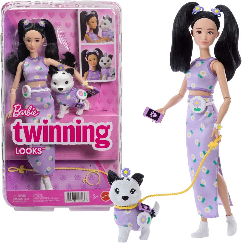 Mattel Lėlė Barbie su šuniuku ir gėlių aksesuarais
