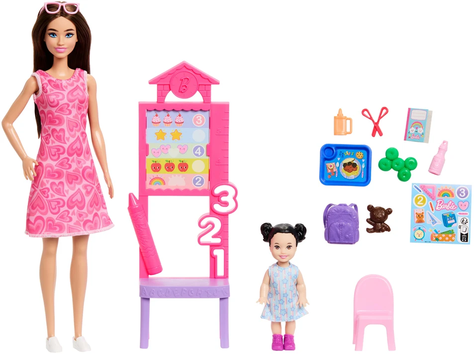 Mattel Lėlė Barbie Kariera Nauczycielka przedszkola uczennica + priedai