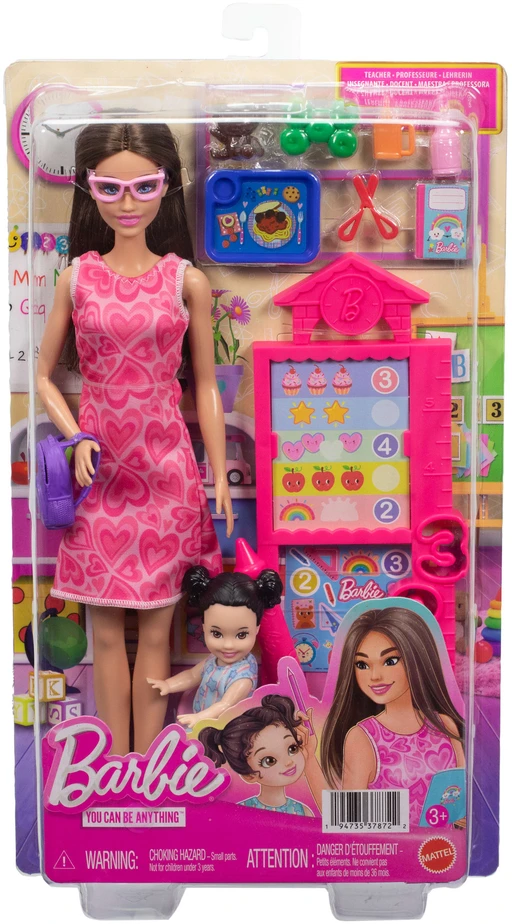 Mattel Lėlė Barbie Kariera Nauczycielka przedszkola uczennica + priedai