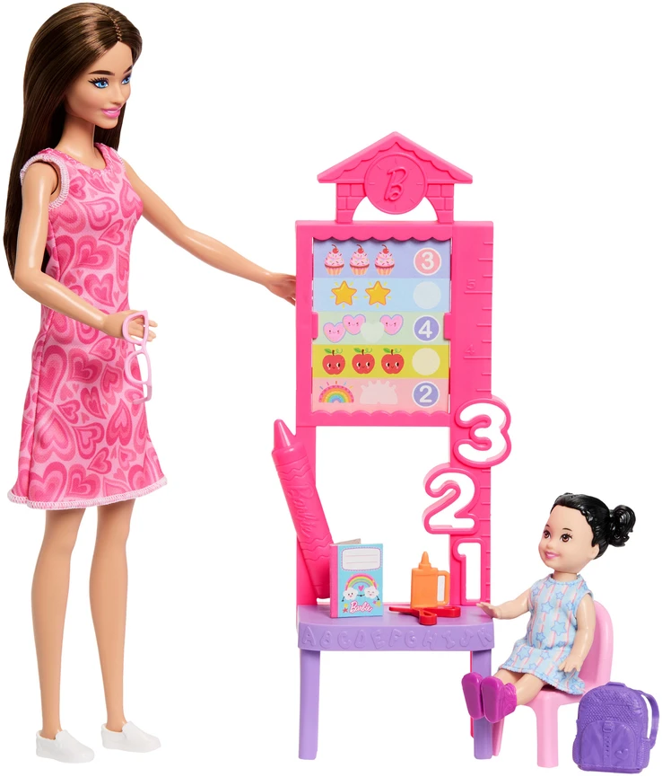 Mattel Lėlė Barbie Kariera Nauczycielka przedszkola uczennica + priedai