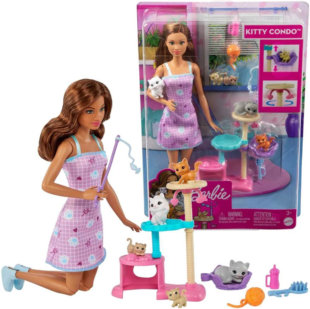 Lėlė Barbie su kačiukų nameliu Kitty Condo HHB70
