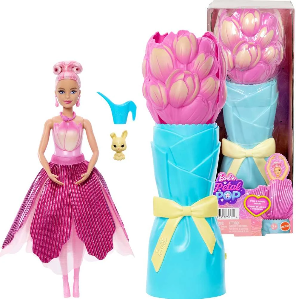 BARBIE TULIP SURPRISE lėlė gėlėje (JMF57)