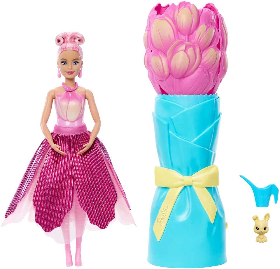 BARBIE TULIP SURPRISE lėlė gėlėje (JMF57)