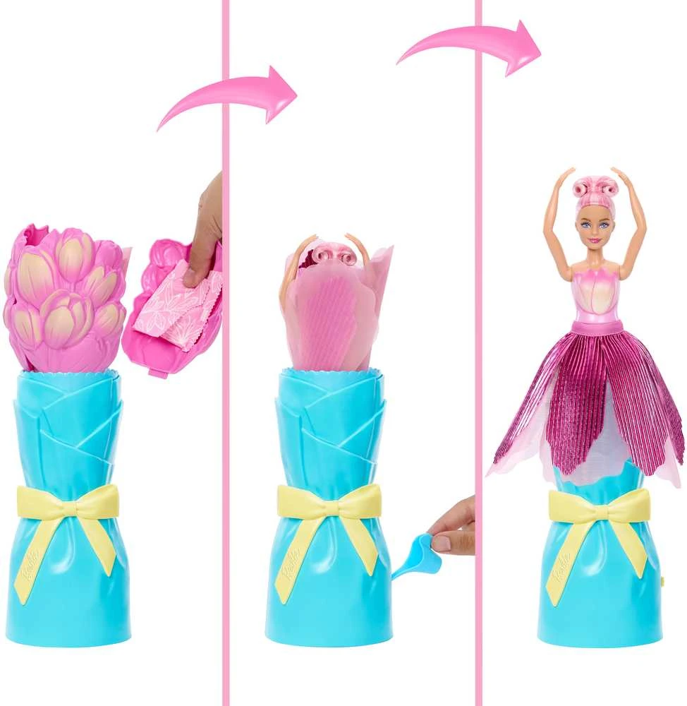 BARBIE TULIP SURPRISE lėlė gėlėje (JMF57)
